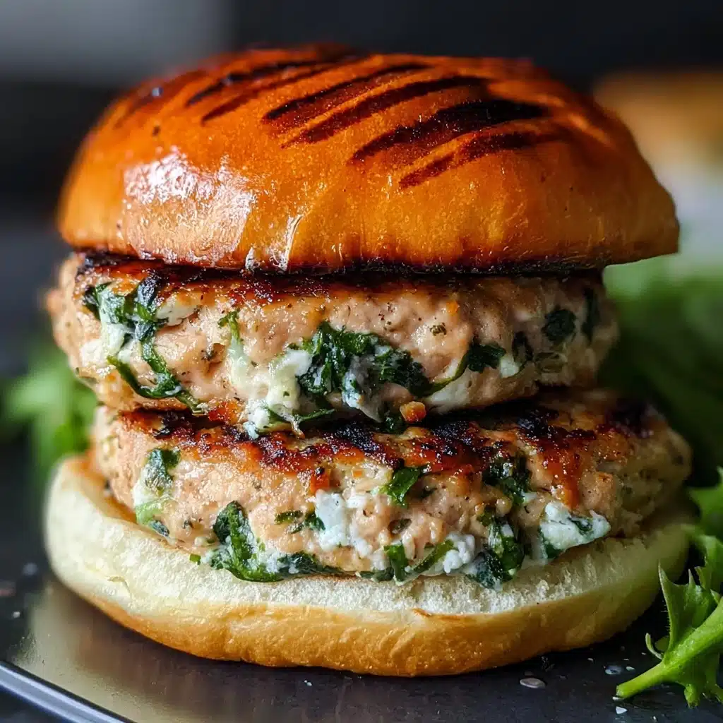 White Cheddar and Spinach Chicken Burgers Recipe - Recipe Image