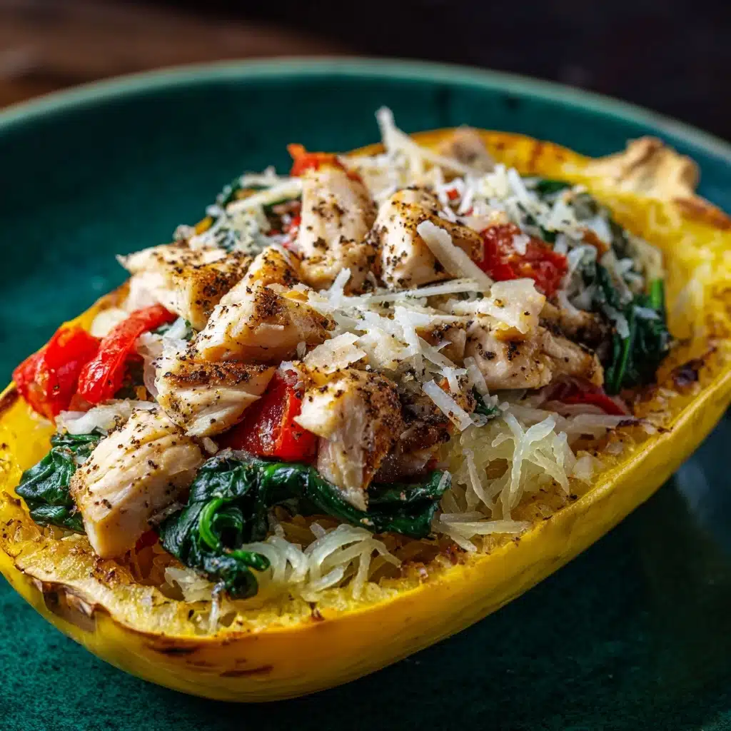 paghetti Squash with Chicken and Spinach Recipe