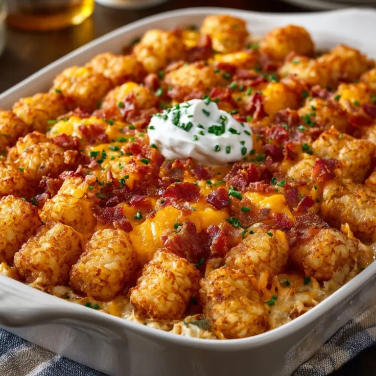 Chicken Bacon Ranch Tater Tot Casserole Recipe