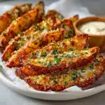 Easy Baked Garlic Parmesan Sweet Potato Wedges Recipe
