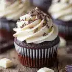 Dark Chocolate Cupcakes with White Chocolate Frosting Recipe