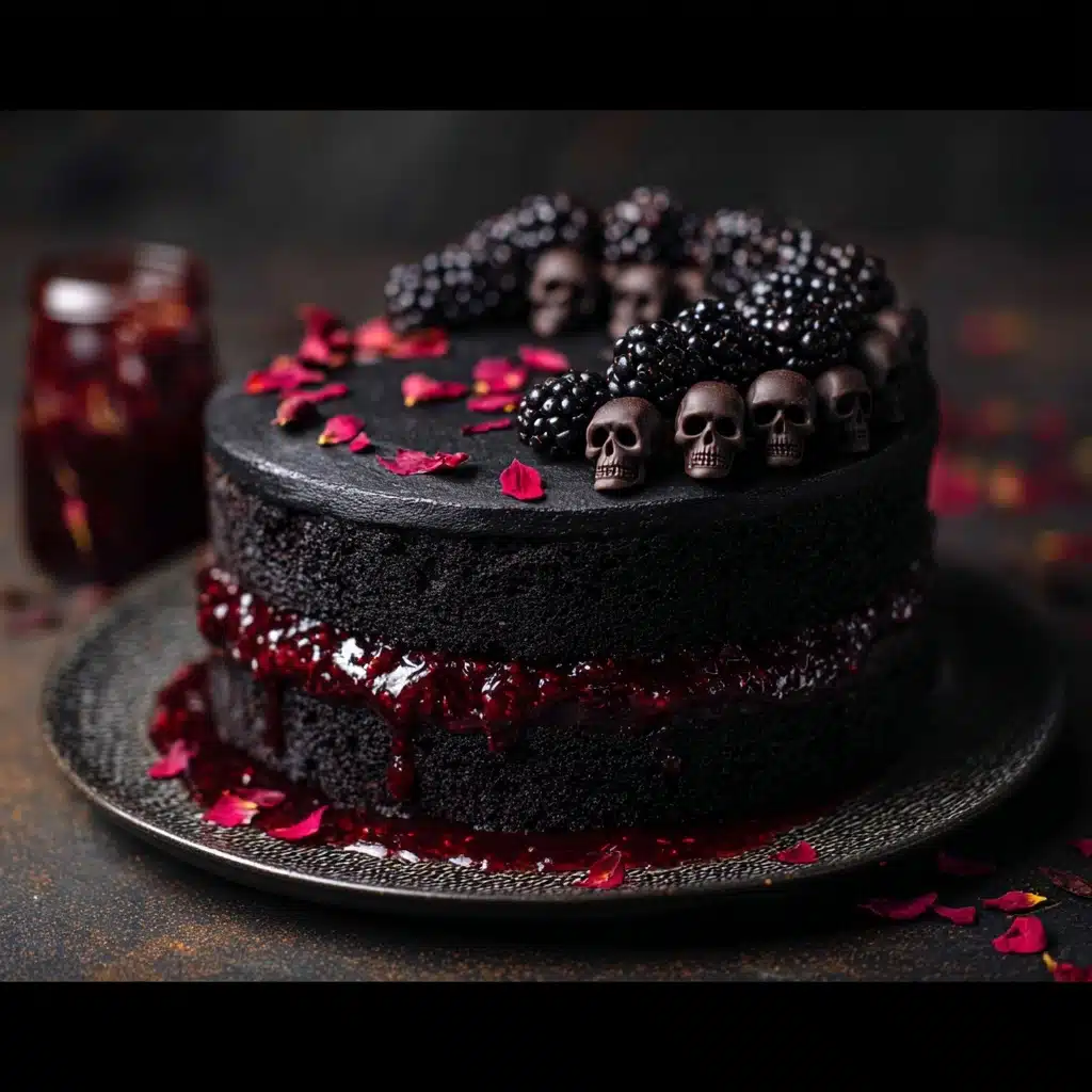 Spooky Black Velvet Halloween Cake Recipe
