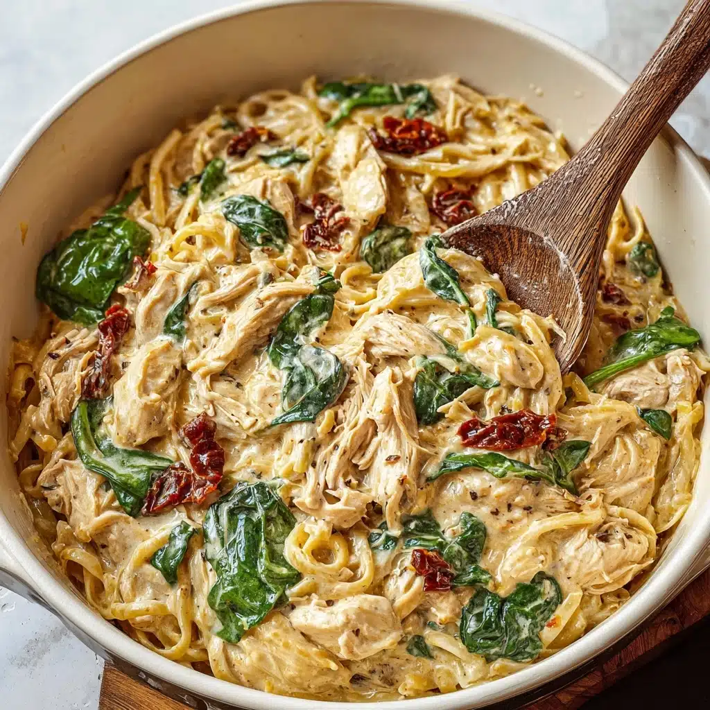 Slow Cooker Creamy Tuscan Chicken Orzo Recipe - Recipe Image