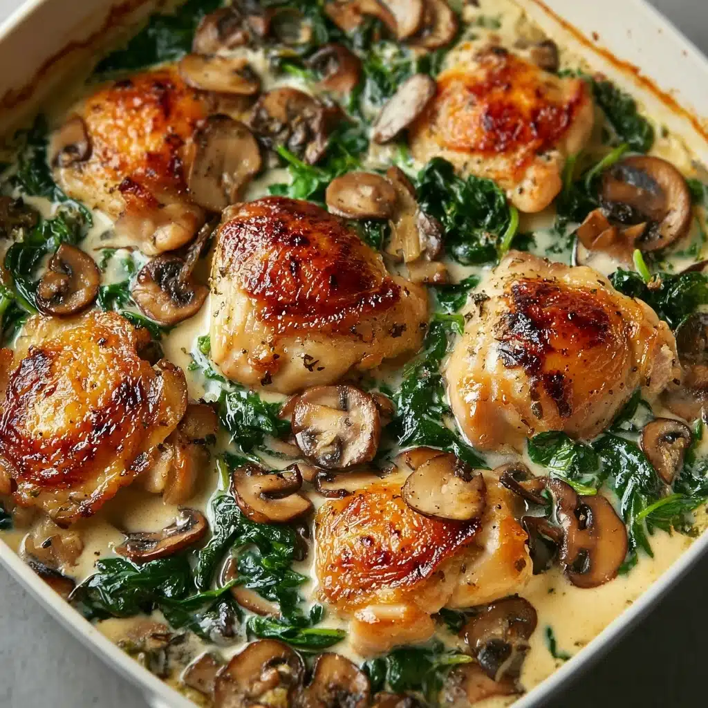 Chicken, Spinach, and Mushroom Low-Carb Oven Dish Recipe