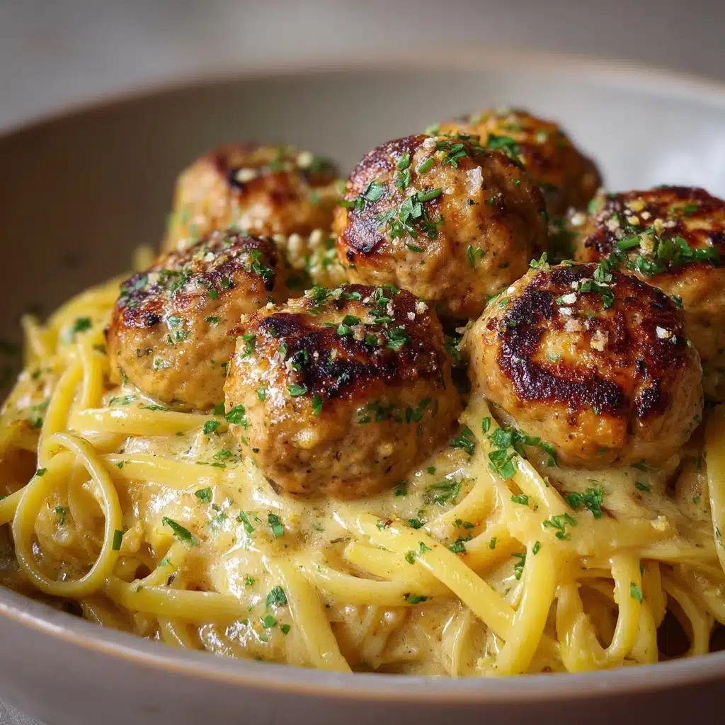 Plate the pasta and top with garlic butter chicken bites Recipe - Recipe Image