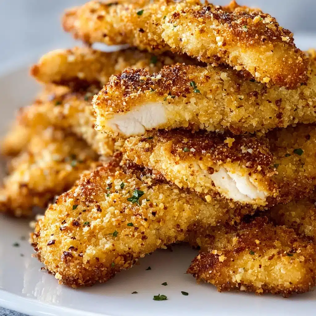 Baked Breaded Chicken Strips with Honey Mustard Dip Recipe - Recipe Image