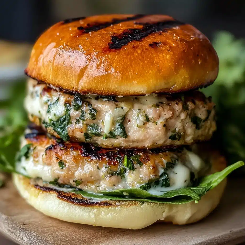 White Cheddar and Spinach Chicken Burgers Recipe - Recipe Image