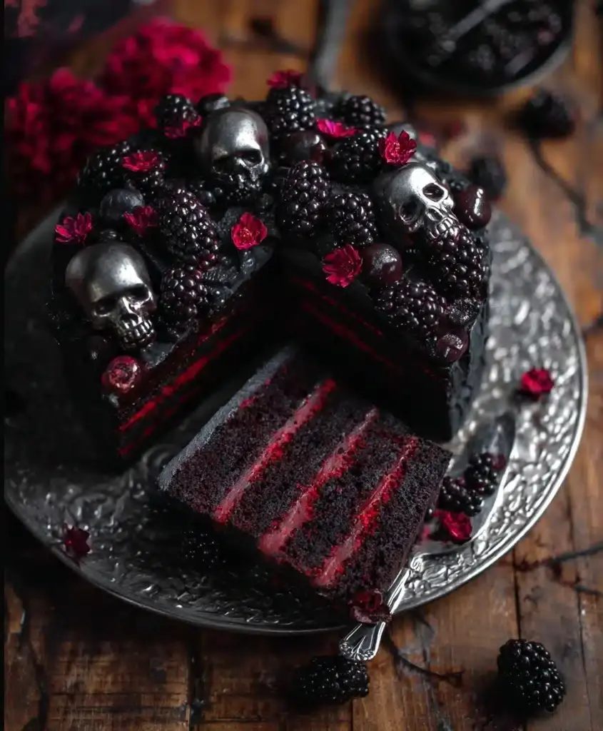 Spooky Black Velvet Halloween Cake Recipe