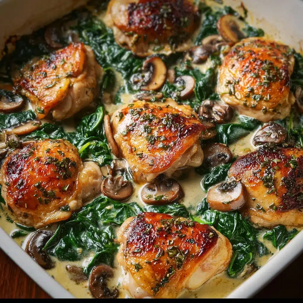 Chicken, Spinach, and Mushroom Low-Carb Oven Dish Recipe - Recipe Image