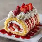 Homemade Strawberry Shortcake Cheesecake Roll Recipe