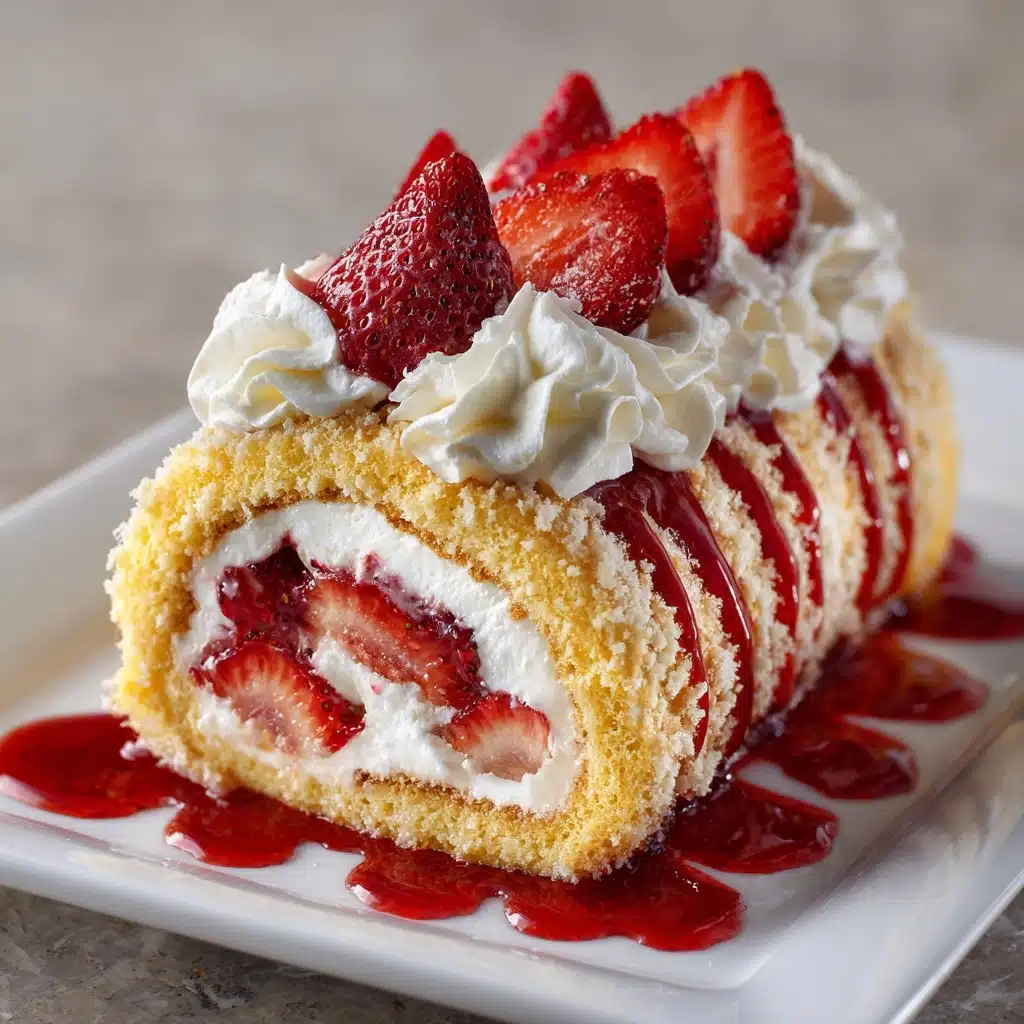 Homemade Strawberry Shortcake Cheesecake Roll Recipe