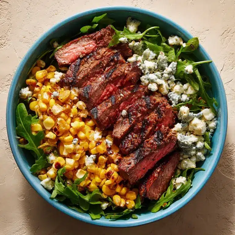 Grilled Balsamic Steak Salad with Gorgonzola & Corn Recipe