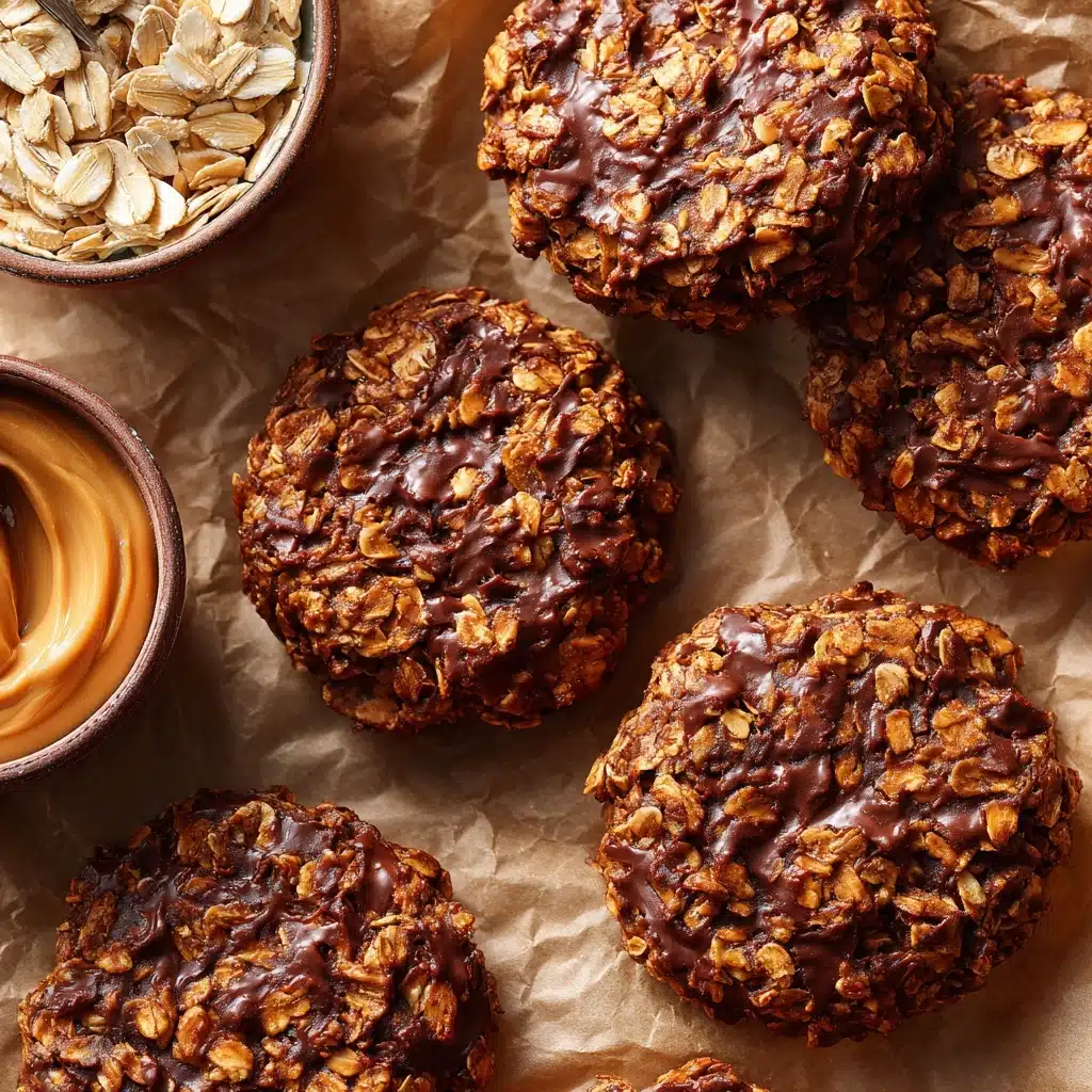 No Bake Chocolate Peanut Butter Protein Cookies Recipe - Recipe Image