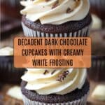 Dark Chocolate Cupcakes with White Chocolate Frosting Recipe