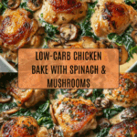 Chicken, Spinach, and Mushroom Low-Carb Oven Dish Recipe