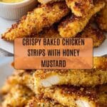 Baked Breaded Chicken Strips with Honey Mustard Dip Recipe