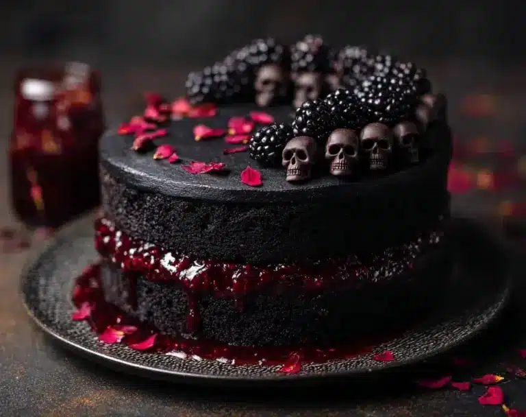 Spooky Black Velvet Halloween Cake Recipe