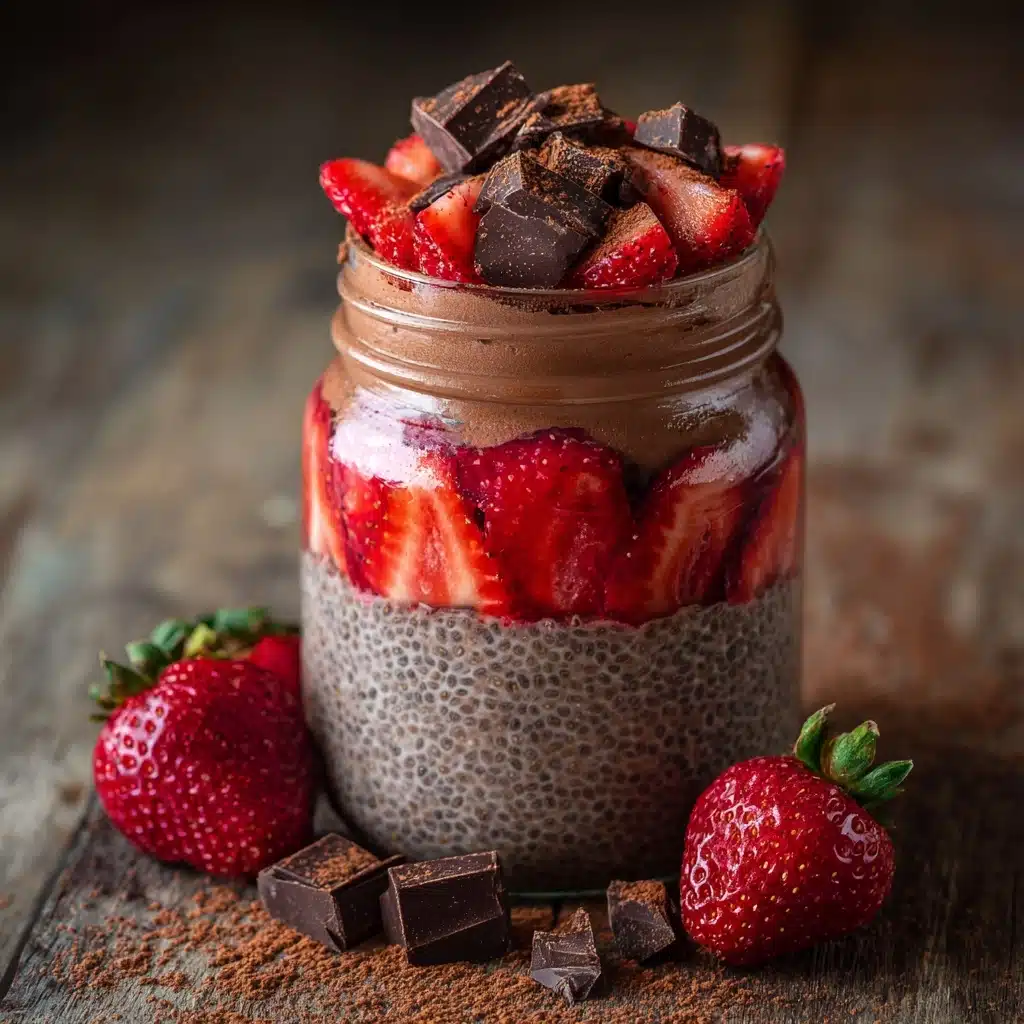 Decadent Chocolate Strawberry Overnight Oats Recipe - Recipe Image