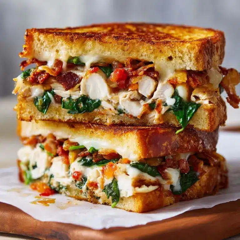 Turkey Melt with Cheddar, Spinach, and Bacon Recipe