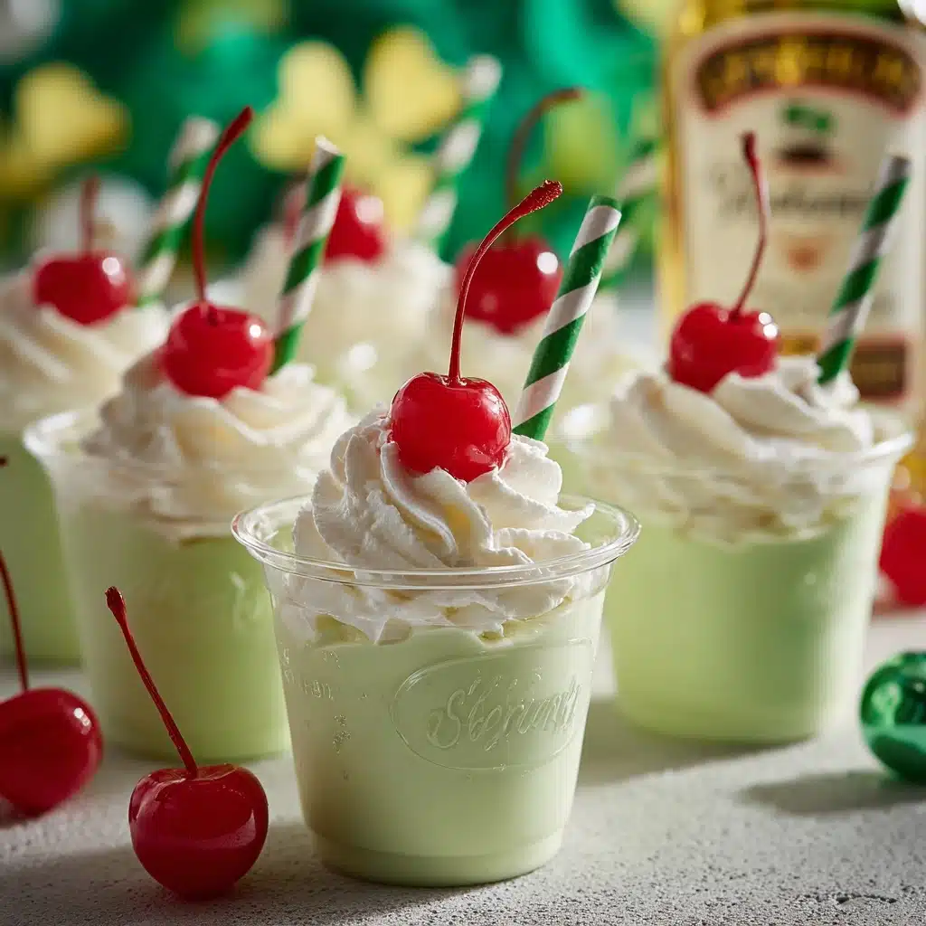Shamrock Shake Pudding Shots Recipe - Recipe Image