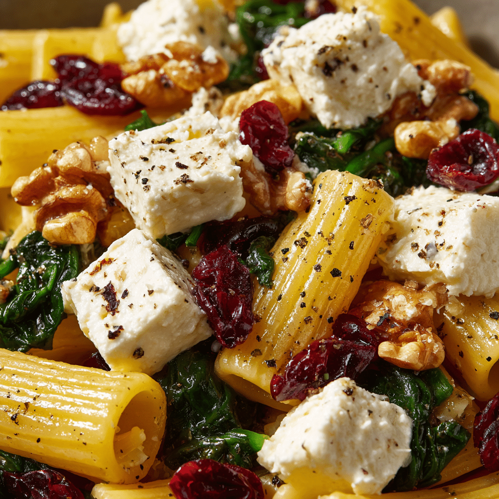 Feta & Cranberry Rigatoni Salad with Lemon Vinaigrette Recipe - Recipe Image