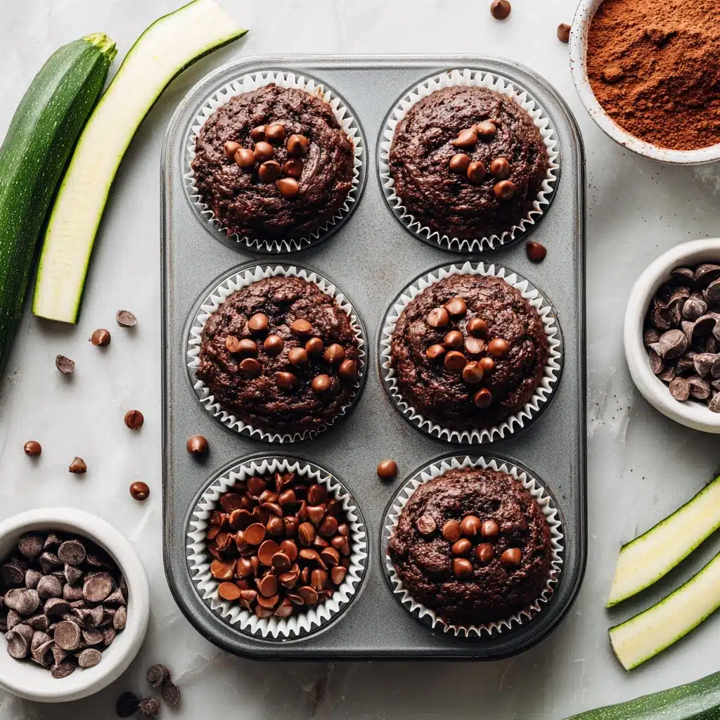 Healthy & Moist Chocolate Zucchini Muffins Recipe