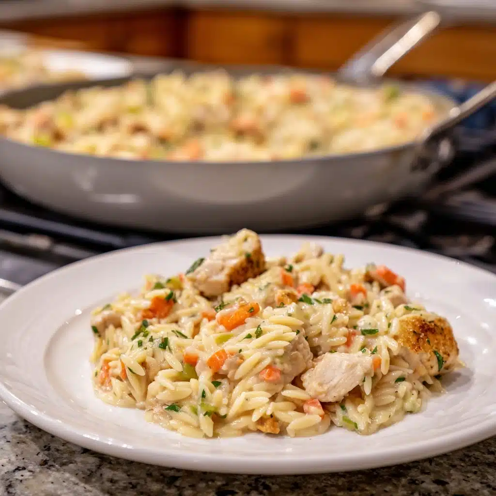 Creamy Chicken Pot Pie Orzo Recipe - Recipe Image