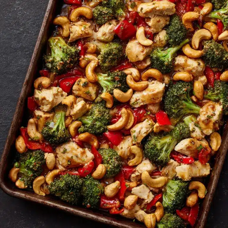 Sheet Pan Cashew Chicken Recipe