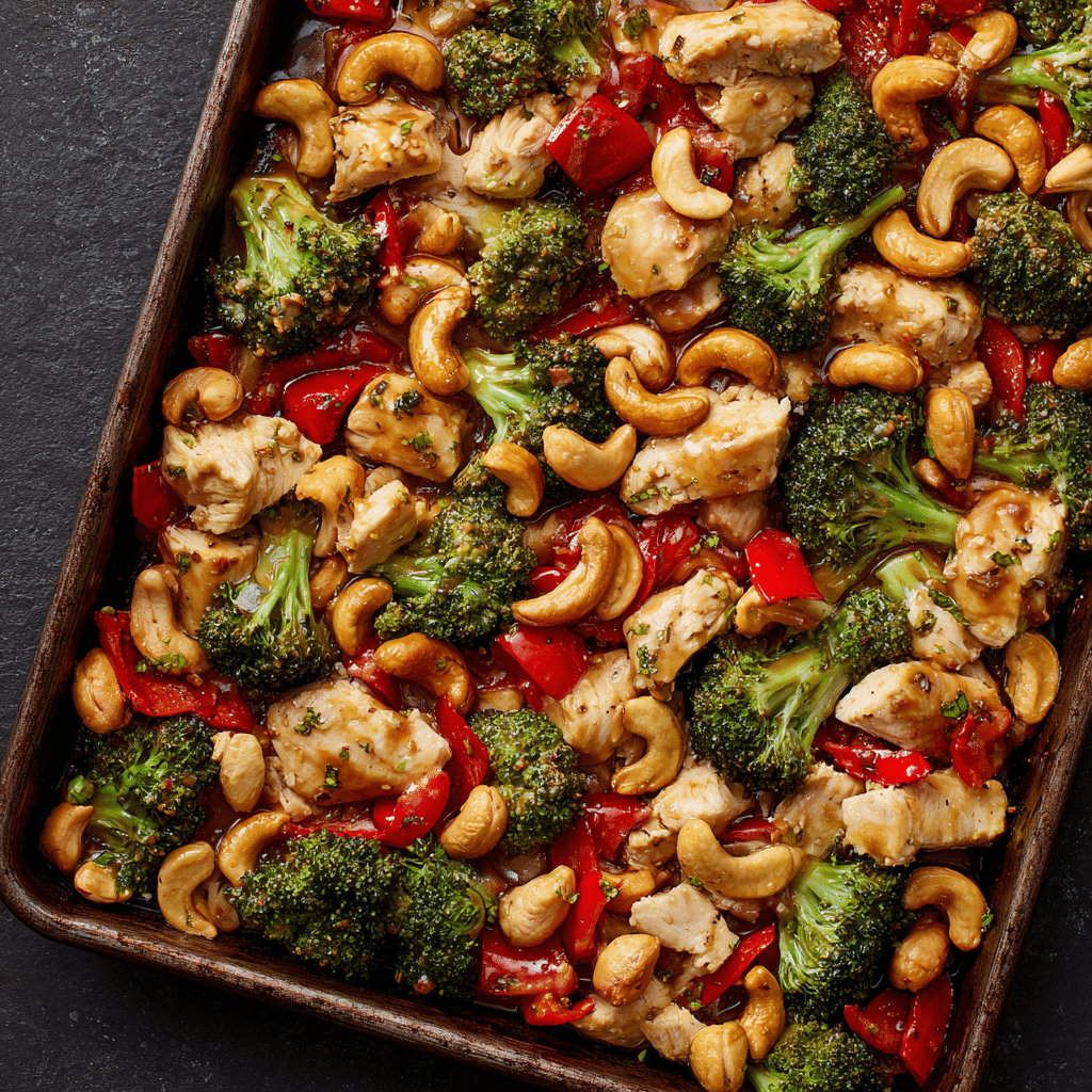 Sheet Pan Cashew Chicken Recipe - Recipe Image
