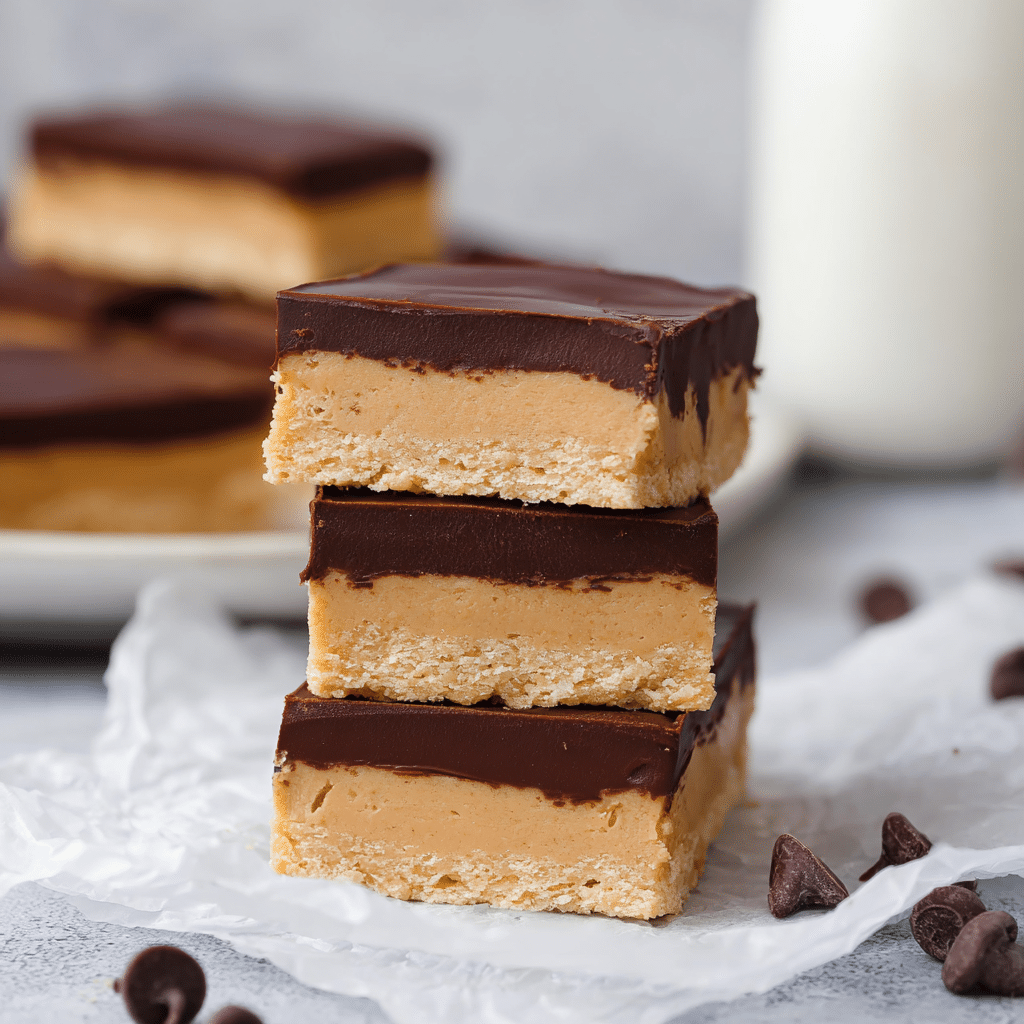 No Bake Peanut Butter Buckeye Bars Recipe - Recipe Image