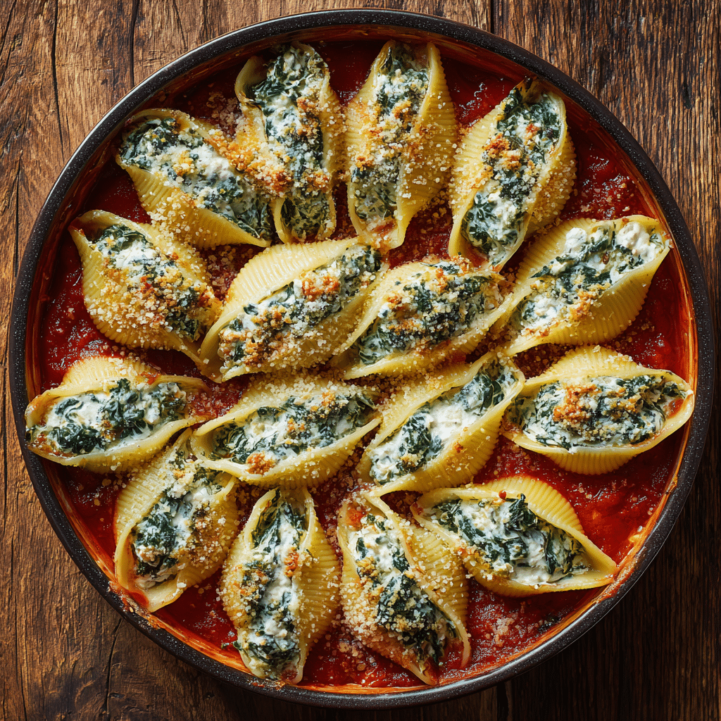 Spinach and Ricotta Stuffed Shells Recipe - Recipe Image
