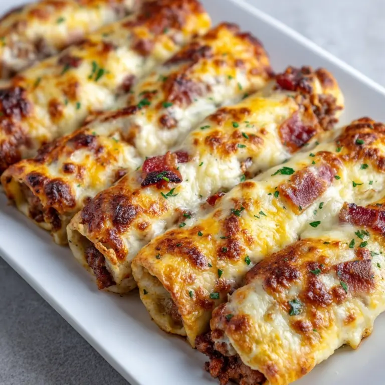 Garlic Butter Bacon Cheeseburger Rollups Recipe