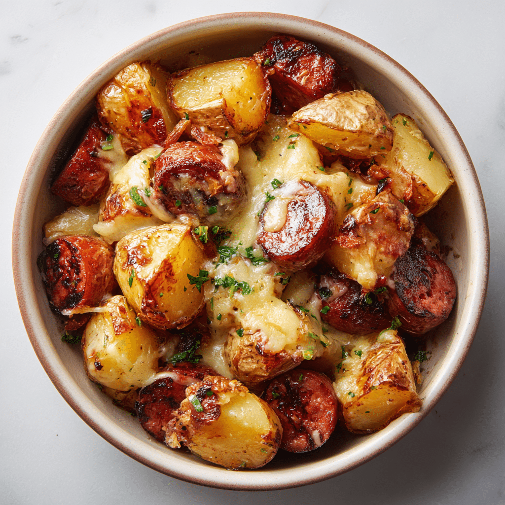Cheesy Ranch Potatoes and Smoked Sausage Recipe - Recipe Image