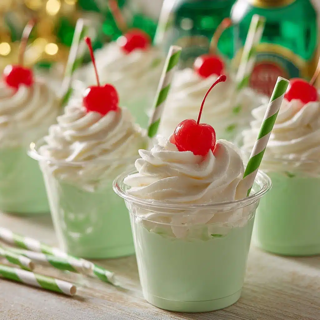 Shamrock Shake Pudding Shots Recipe - Recipe Image