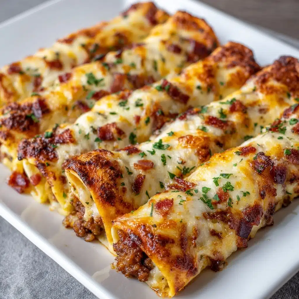 Garlic Butter Bacon Cheeseburger Rollups Recipe - Recipe Image