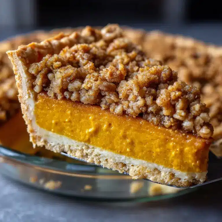 Bourbon Pumpkin Pie with a Salted Brown Butter Pecan Streusel
