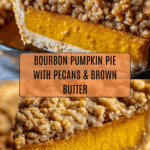 Bourbon Pumpkin Pie with a Salted Brown Butter Pecan Streusel