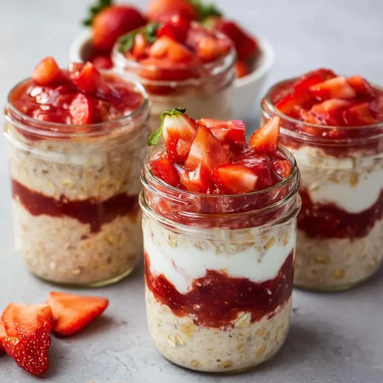 Strawberry Cheesecake Overnight Oats Recipe
