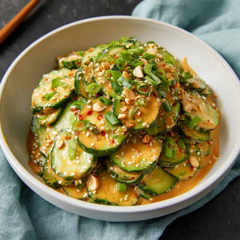 Cucumber Salad with Spicy Peanut Dressing Recipe