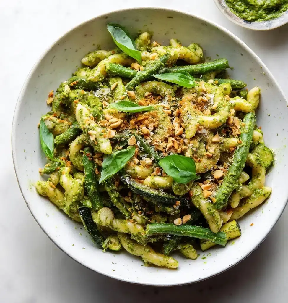 Green bean pesto pasta Recipe