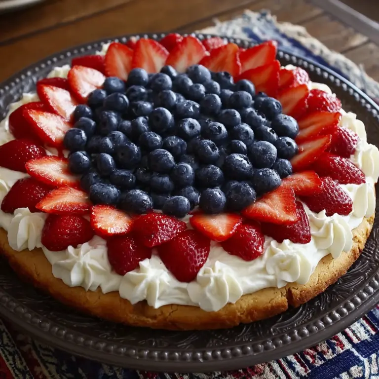 Patriotic Red, White and Blue Fruit Pizza Recipe