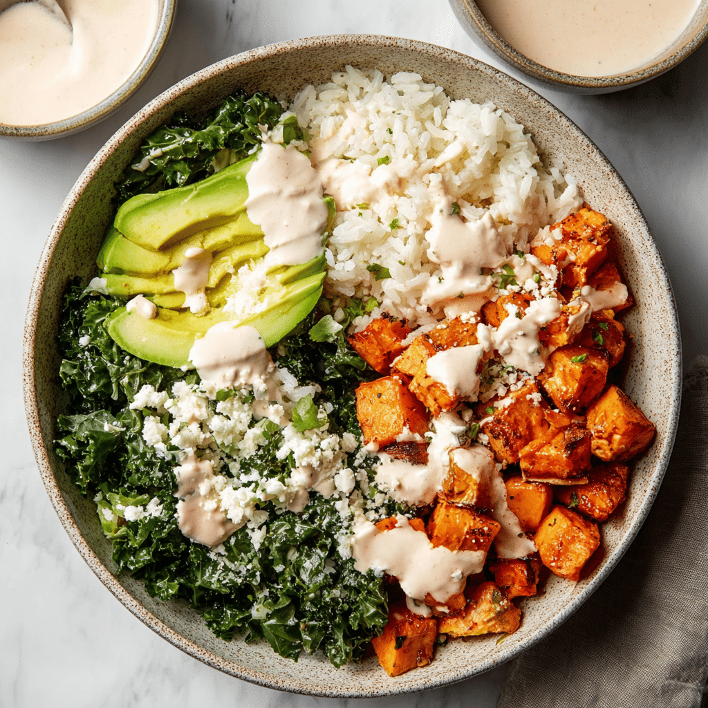 Roasted Chicken, Sweet Potato, and Kale Bowls Recipe - Recipe Image