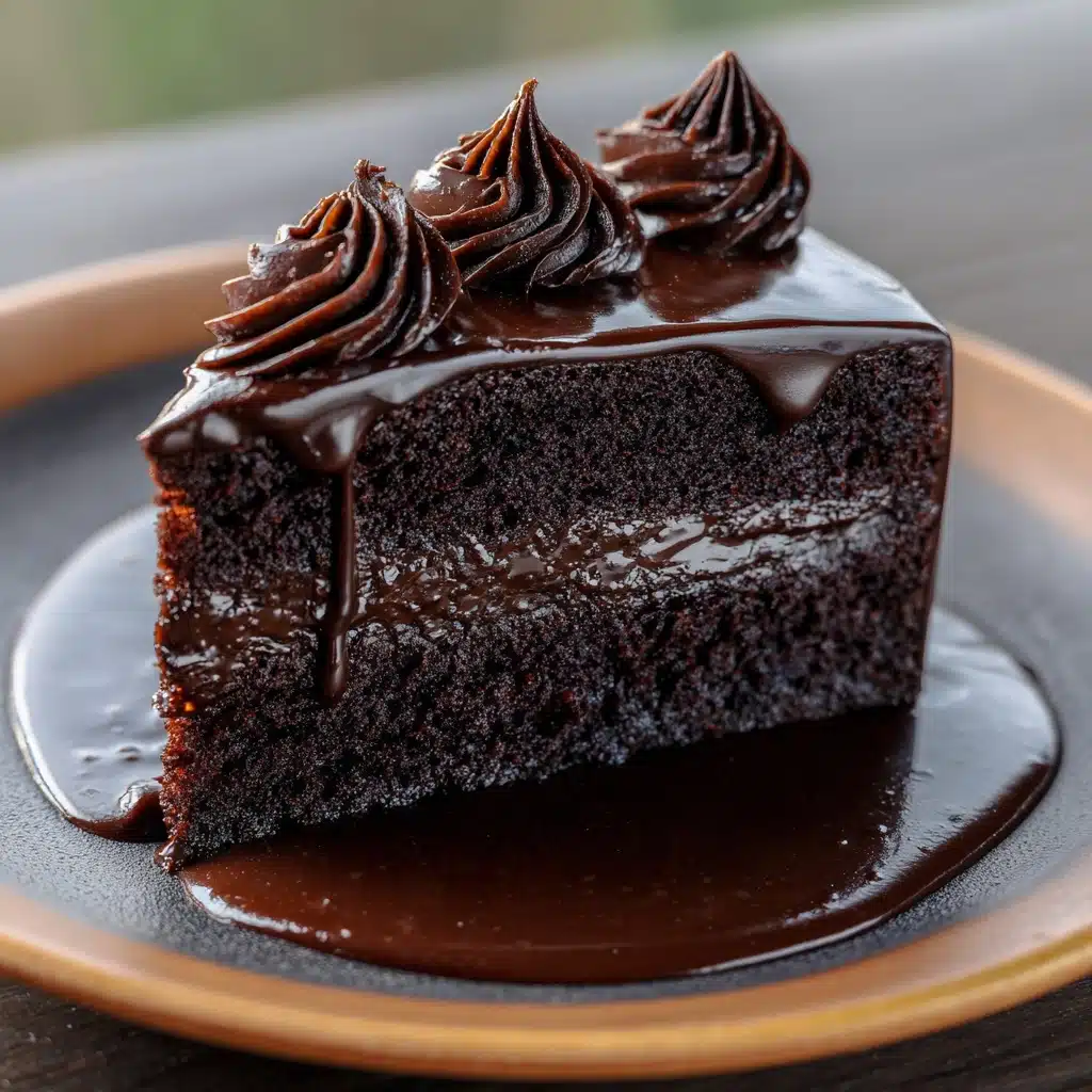 Best Double Chocolate Cake with Black Velvet Icing Recipe