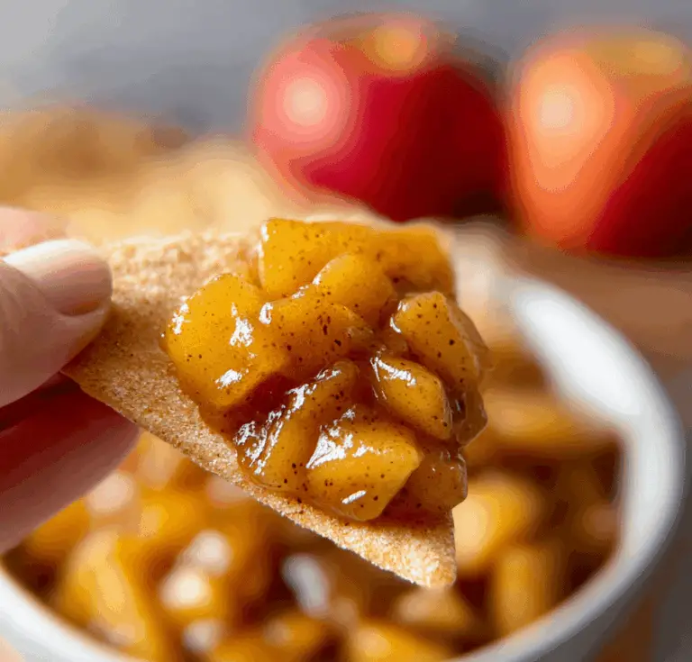 Apple Pie Dip with Cinnamon Sugar Tortilla Chips Recipe