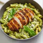 Pesto Pasta with Crispy Parmesan Chicken Recipe