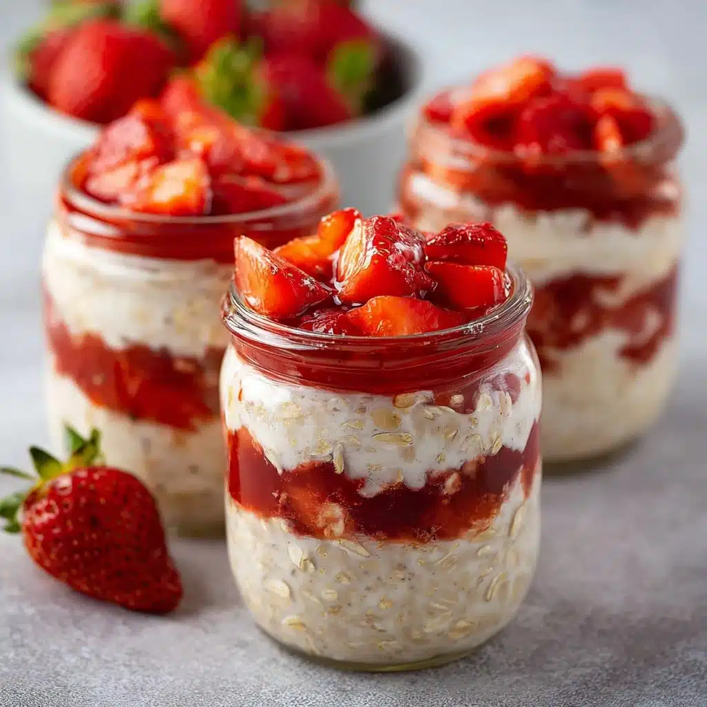 Strawberry Cheesecake Overnight Oats Recipe - Recipe Image