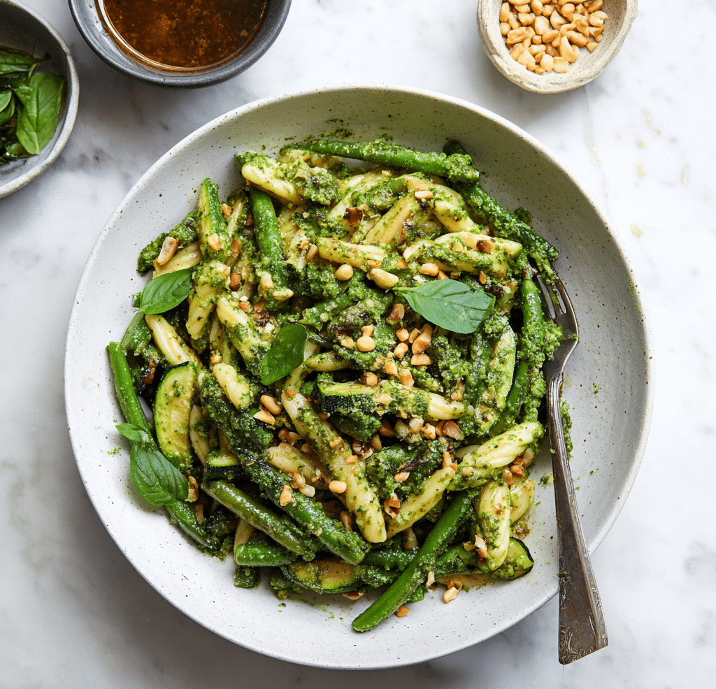 Green bean pesto pasta Recipe