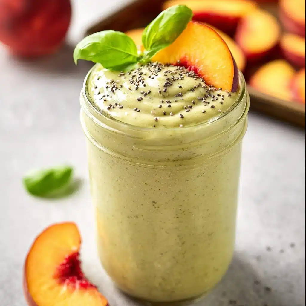Peaches and Green Protein Smoothie Recipe - Recipe Image