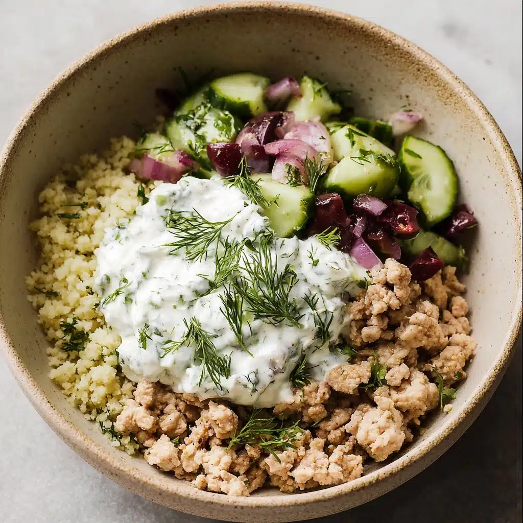 Healthy Greek Ground Chicken Bowls Recipe - Recipe Image