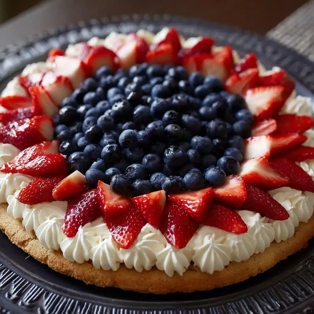 Patriotic Red, White and Blue Fruit Pizza Recipe - Recipe Image